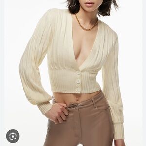 Aritzia Wilfred plunge front cardigan